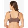 Comfort Choice Women’s Plus Size 3-Pack Front-Close Cotton Wireless Bra(Mocha Assorted)