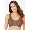 Comfort Choice Women’s Plus Size 3-Pack Front-Close Cotton Wireless Bra(Mocha Assorted)