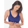 Comfort Choice Women’s Plus Size 3-Pack Front-Close Cotton Wireless Bra(Pale Ocean Assorted)
