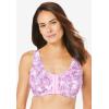Comfort Choice Women’s Plus Size 3-Pack Front-Close Cotton Wireless Bra(Pretty Orchid Assorted)