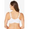 Comfort Choice Women’s Plus Size 3-Pack Front-Close Cotton Wireless Bra(White Pack)