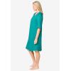 Dreams & Co. Plus Size Short French Terry Zip-Front Robe(Aquamarine)