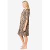 Dreams & Co. Plus Size Short French Terry Zip-Front Robe(Classic Leopard)
