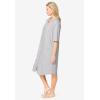 Dreams & Co. Plus Size Short French Terry Zip-Front Robe(Heather Grey)