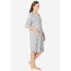 Dreams & Co. Plus Size Short French Terry Zip-Front Robe(Heather Grey Stars)