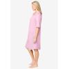 Dreams & Co. Plus Size Short French Terry Zip-Front Robe(Pink)