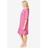 Dreams & Co. Plus Size Short French Terry Zip-Front Robe(Pink Hearts)