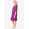 Dreams & Co. Plus Size Short French Terry Zip-Front Robe(Rich Magenta)