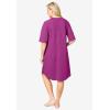 Dreams & Co. Plus Size Short French Terry Zip-Front Robe(Rich Magenta)