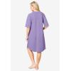 Dreams & Co. Plus Size Short French Terry Zip-Front Robe(Soft Iris)