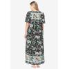 Only Necessities Women’s Plus Size Bib Front Lounger House Dress, Nightgown(Black Vine)
