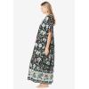 Only Necessities Women’s Plus Size Bib Front Lounger House Dress, Nightgown(Black Vine)
