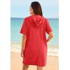 Swimsuits For All Swim 365 Women’s Plus Size Hooded Terry Swim Cover Up(Melon)