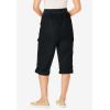 Woman Within Convertible Length Cargo Capri/Bermuda(Black)