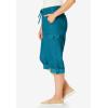 Woman Within Convertible Length Cargo Capri/Bermuda(Deep Teal)