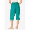 Woman Within Convertible Length Cargo Capri/Bermuda(Waterfall)