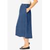 Woman Within Plus Size 7-Day Elastic-Waist All-Cotton Pull-On Denim Jeans Skirt(Light Stonewash)