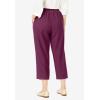 Woman Within Plus Size 7-Day Elastic-Waist Pull-On Cotton Denim Capri Jeans(Deep Claret)