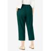 Woman Within Plus Size 7-Day Elastic-Waist Pull-On Cotton Denim Capri Jeans(Emerald Green)