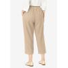 Woman Within Plus Size 7-Day Elastic-Waist Pull-On Cotton Denim Capri Jeans(Natural Khaki)