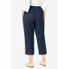 Woman Within Plus Size 7-Day Elastic-Waist Pull-On Cotton Denim Capri Jeans(Navy)