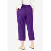 Woman Within Plus Size 7-Day Elastic-Waist Pull-On Cotton Denim Capri Jeans(Radiant Purple)