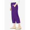 Woman Within Plus Size 7-Day Elastic-Waist Pull-On Cotton Denim Capri Jeans(Radiant Purple)