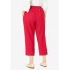 Woman Within Plus Size 7-Day Elastic-Waist Pull-On Cotton Denim Capri Jeans(Vivid Red)