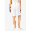 Woman Within Plus Size 7-Day Elastic-Waist Pull-On Cotton Denim Shorts(White)
