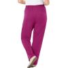 Woman Within Plus Size 7-Day Knit Ribbed Straight-Leg Pull-On Pants(Raspberry)