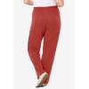 Woman Within Plus Size 7-Day Knit Ribbed Straight-Leg Pull-On Pants(Red Ochre)