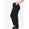 Woman Within Plus Size 7-Day Knit Straight Leg Pant Stretch Elastic Waist Petite & Tall(Black)