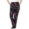 Woman Within Plus Size 7-Day Knit Straight Leg Pant Stretch Elastic Waist Petite & Tall(Black Magnolia)