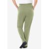 Woman Within Plus Size 7-Day Knit Straight Leg Pant Stretch Elastic Waist Petite & Tall(Sage)