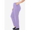 Woman Within Plus Size 7-Day Knit Straight Leg Pant Stretch Elastic Waist Petite & Tall(Soft Iris)