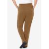 Woman Within Plus Size 7-Day Knit Straight Leg Pant Stretch Elastic Waist Petite & Tall(Toffee)