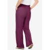 Woman Within Plus Size 7-Day Knit Wide-Leg Pull-On Pants(Deep Claret)