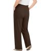 Woman Within Plus Size 7-Day Rib-Knit Wide-Leg Pull-On Pants(Chocolate)