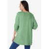 Woman Within Plus Size 7-Day Three-Quarter Sleeve Pintucked Henley Tunic(Sage)