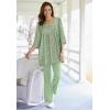 Woman Within Plus Size 7-Day Three-Quarter Sleeve Pintucked Henley Tunic(Sage)