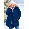 Woman Within Plus Size Arctic Parka Jacket & Hood 34″ Long Down Blend Winter Coat(Dark Olive Green)