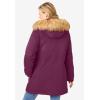 Woman Within Plus Size Arctic Parka Jacket & Hood 34″ Long Down Blend Winter Coat(Deep Claret)