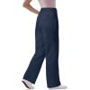 Woman Within Plus Size Back-Elastic All-Cotton Denim Carpenter Jeans(Navy)