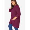 Woman Within Plus Size Button-Front Shaker Cardigan(Deep Claret)