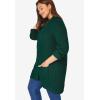 Woman Within Plus Size Button-Front Shaker Cardigan(Emerald Green)