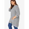 Woman Within Plus Size Button-Front Shaker Cardigan(Heather Grey)