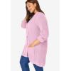 Woman Within Plus Size Button-Front Shaker Cardigan(Pink)