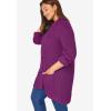 Woman Within Plus Size Button-Front Shaker Cardigan(Plum Purple)