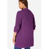Woman Within Plus Size Button-Front Shaker Cardigan(Plum Purple)