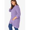 Woman Within Plus Size Button-Front Shaker Cardigan(Soft Iris)